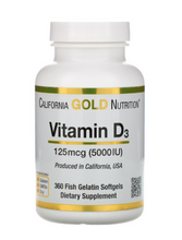 Load image into Gallery viewer, California Gold Vitamin D3 125mcg (5,000IU)