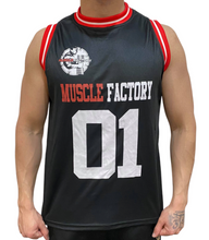 Load image into Gallery viewer, TEAM Muscle Factory Jersey Singlet | Black/Red Dri-FIT Fast Drying Technology
